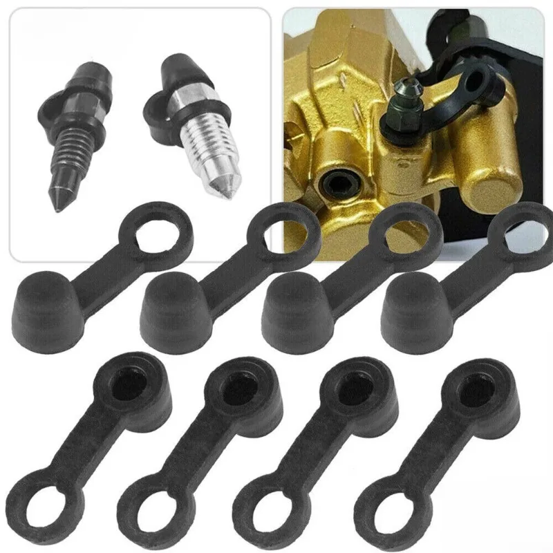 20/40/80Pcs 8mm Car Brake Pump Screw Dust Cap Oil Drain Screw Cap Brake Caliper Bleed Nipple Black Cover Rubber Motorcycle