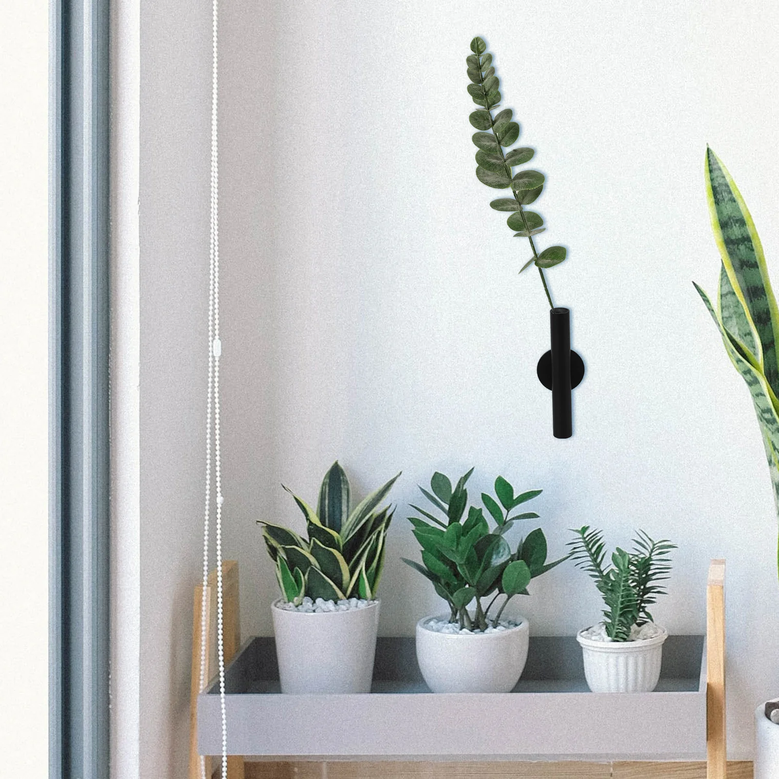

Wall Mounted Flower Vase Black Metal Modern Wall Mounted Vase Tube Flower Display Home Decor Living Room Bedroom Plant Holder