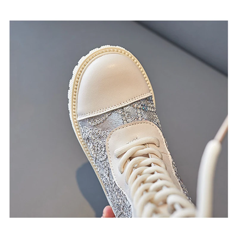 Paillettes neonate stivali autunno inverno bambini stivali al ginocchio piattaforma stivali da neve scarpe per ragazza bambini