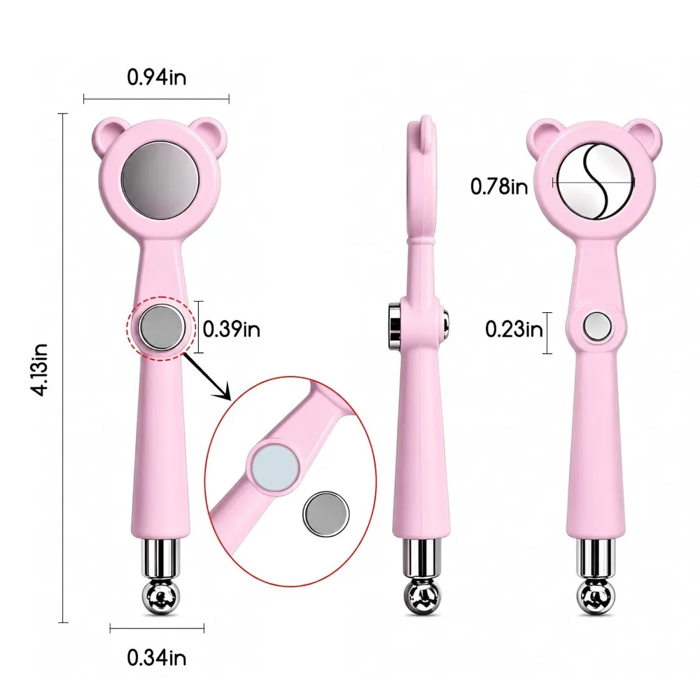 Cute Bear Nail Cat Eye Magnet Stick Double‑Ended Magnetic Wand for UV Gel Polish Magic Line Cat Eye Nail Art DIY Manicure Tool