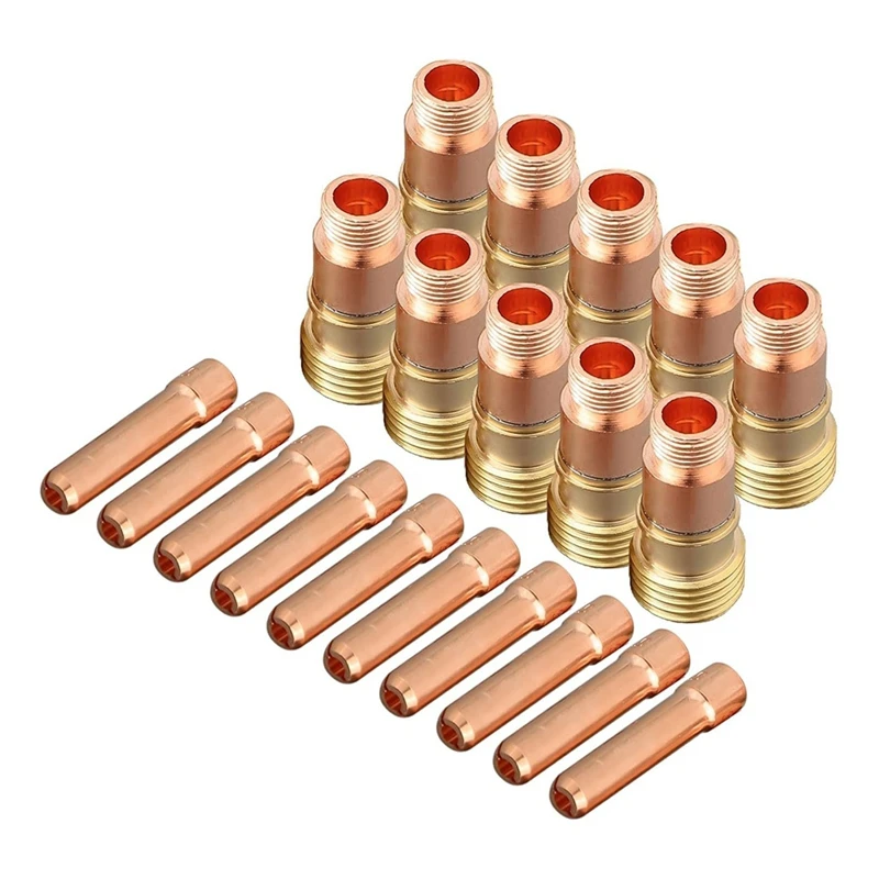 20Pc TIG Welding Torch For Stubborn Gas Lens Chuck Body 17GL18 1/8In Chuck 10N25S Copper Consumables Kit For WP 17 18 26