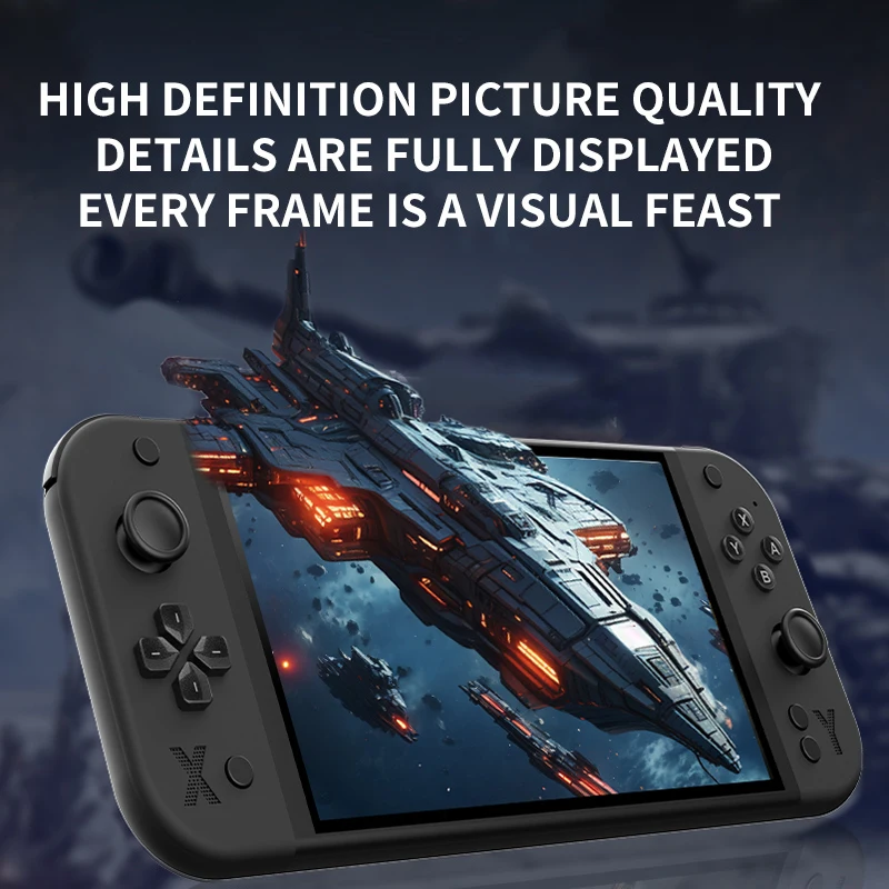 FLLAPT PSP 7 بوصة 64 جيجابايت 4000 مللي أمبير وحدة تحكم ألعاب G90 محمولة باليد مناسبة لـ PSP/PS1 هدية وحدة تحكم ألعاب التلفزيون الرجعية