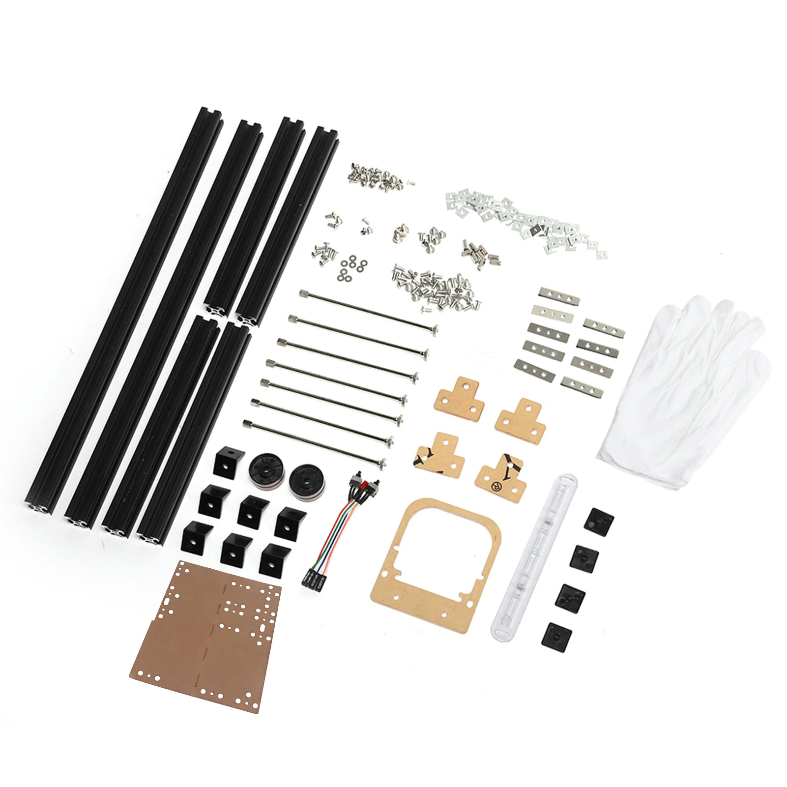 ATX-behuizing ATX-computerbehuizing DIY Open frame Aluminium ATX-computer PC-behuizing Overkloktest (zwart) Computerbehuizing