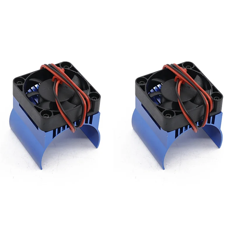 Dissipador de calor do ventilador de refrigeração do motor de 2 pces 42mm para traxxas 1/10 e-revo e-maxx summit arrma 1/8 kraton talion typhon rc carro, 2