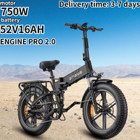 ENGWE PRO 2.0 Electric cycle All-terrain 750W Motor 52V16AH build-in Battery Folding E Bike 20*4.0 Inch! Electric Bike