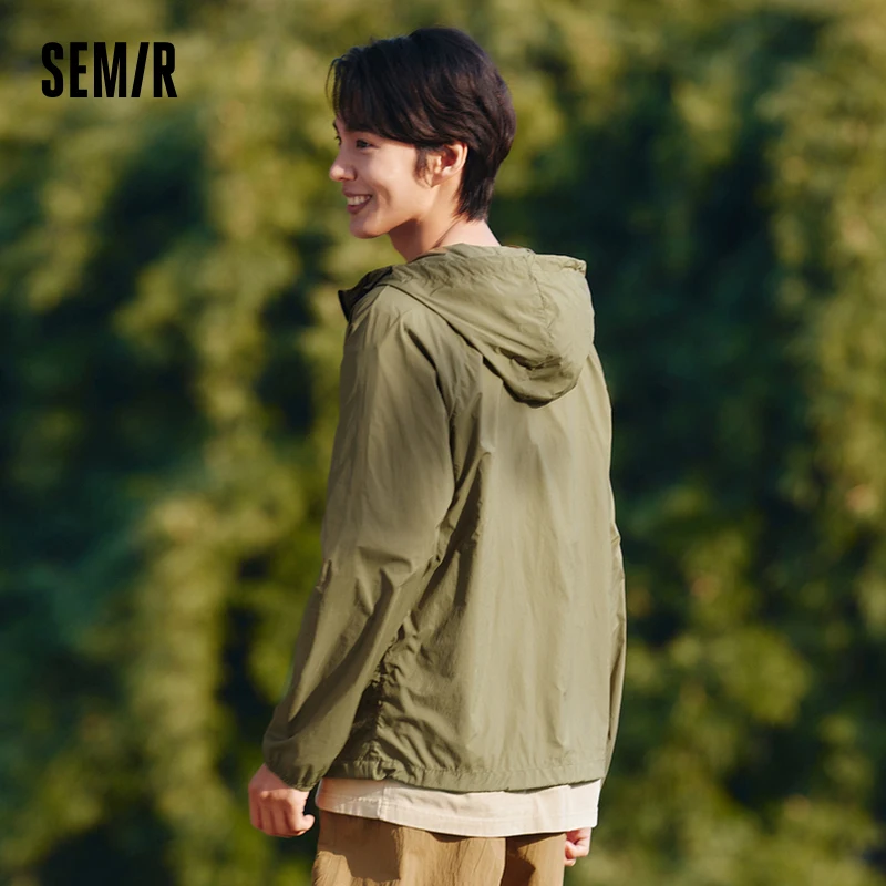 Semir Jacket Men'S Summer Foldable Storage Top Simple Casual Style Hooded Couple