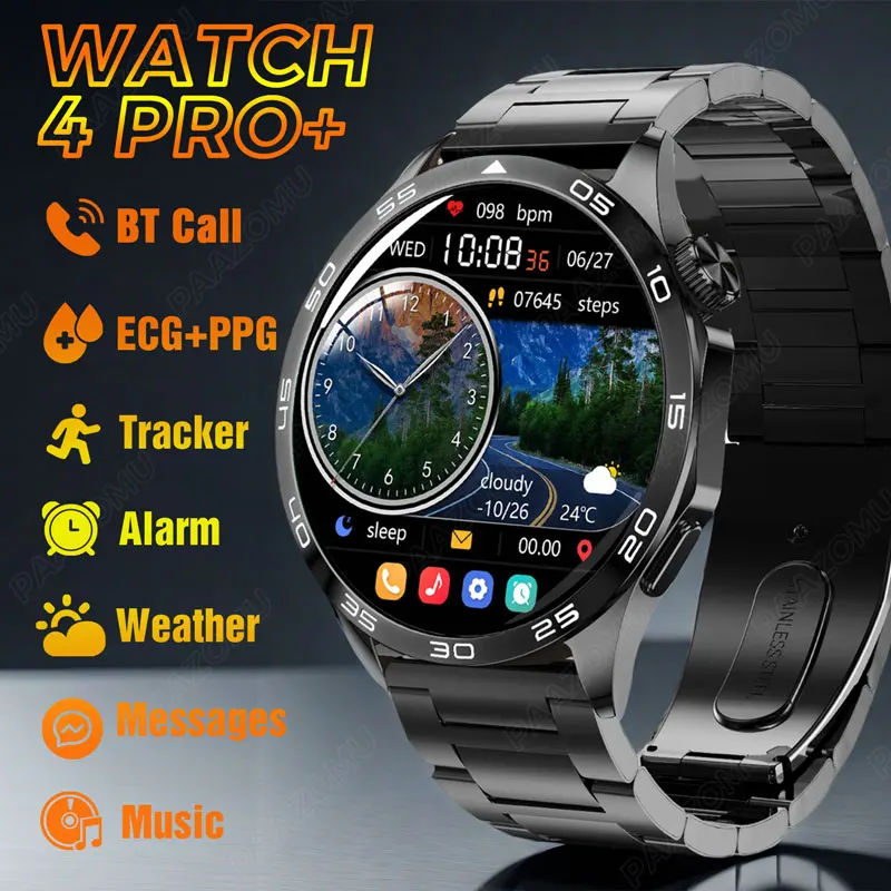 2024 New For Huawei Smart Watch Men Watch 4 Pro+ 1.50 Inch HD Screen Bluetooth Call ECG Heart Rate Health Monitoring Smartwatch