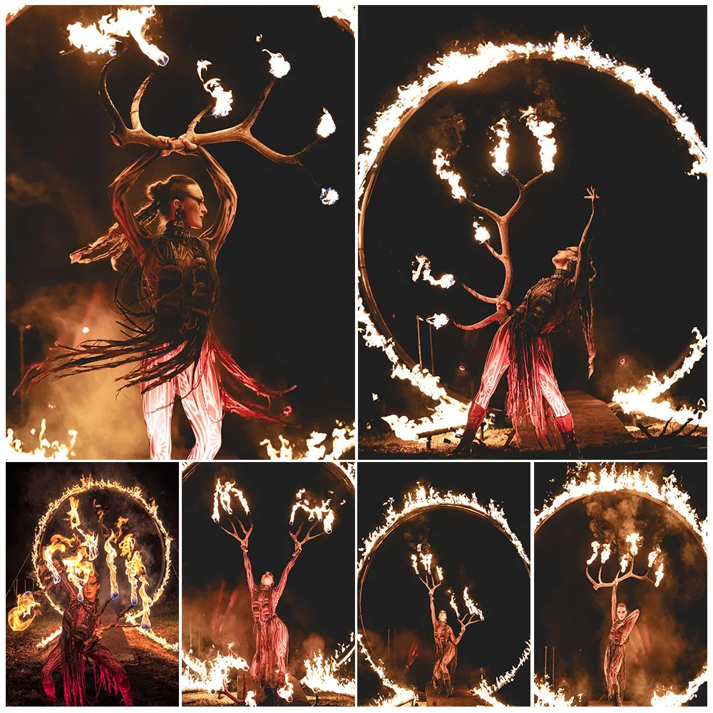 

Mystical Fire Dance And Fire Altar Wall Art Canvas Painting Pagan Fire Elemental Wiccan Gothic Art Poster And Print Home Decor