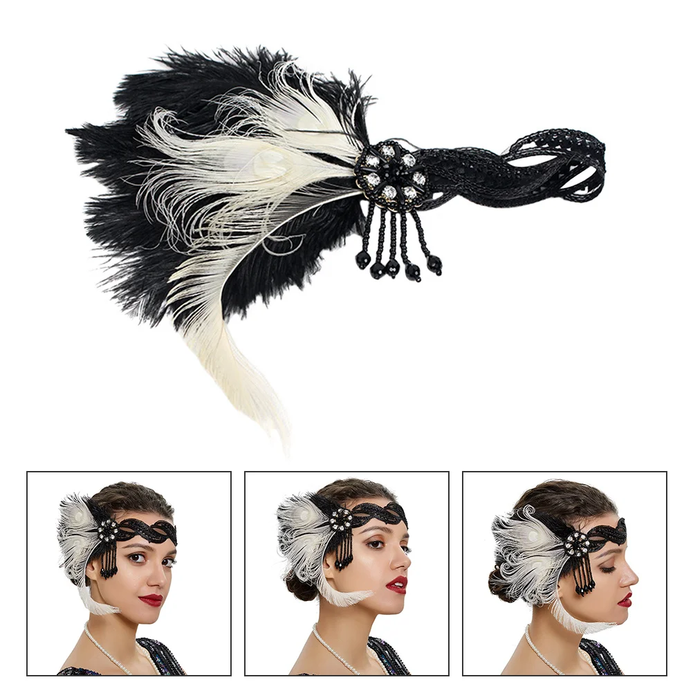 

1Pcs Retro Flapper Headband Elegant Tassel Decorative Hairband Bridal Prom Accessory Flapper Headband Elegant Headwear