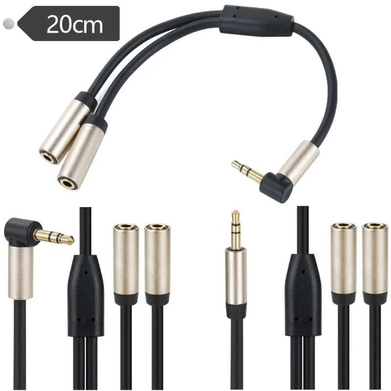 

Metal Case Gold-plated 3.5mm Audio Stereo Y-shaped Earphone Splitter TRS Female Earphone Jack Adapter