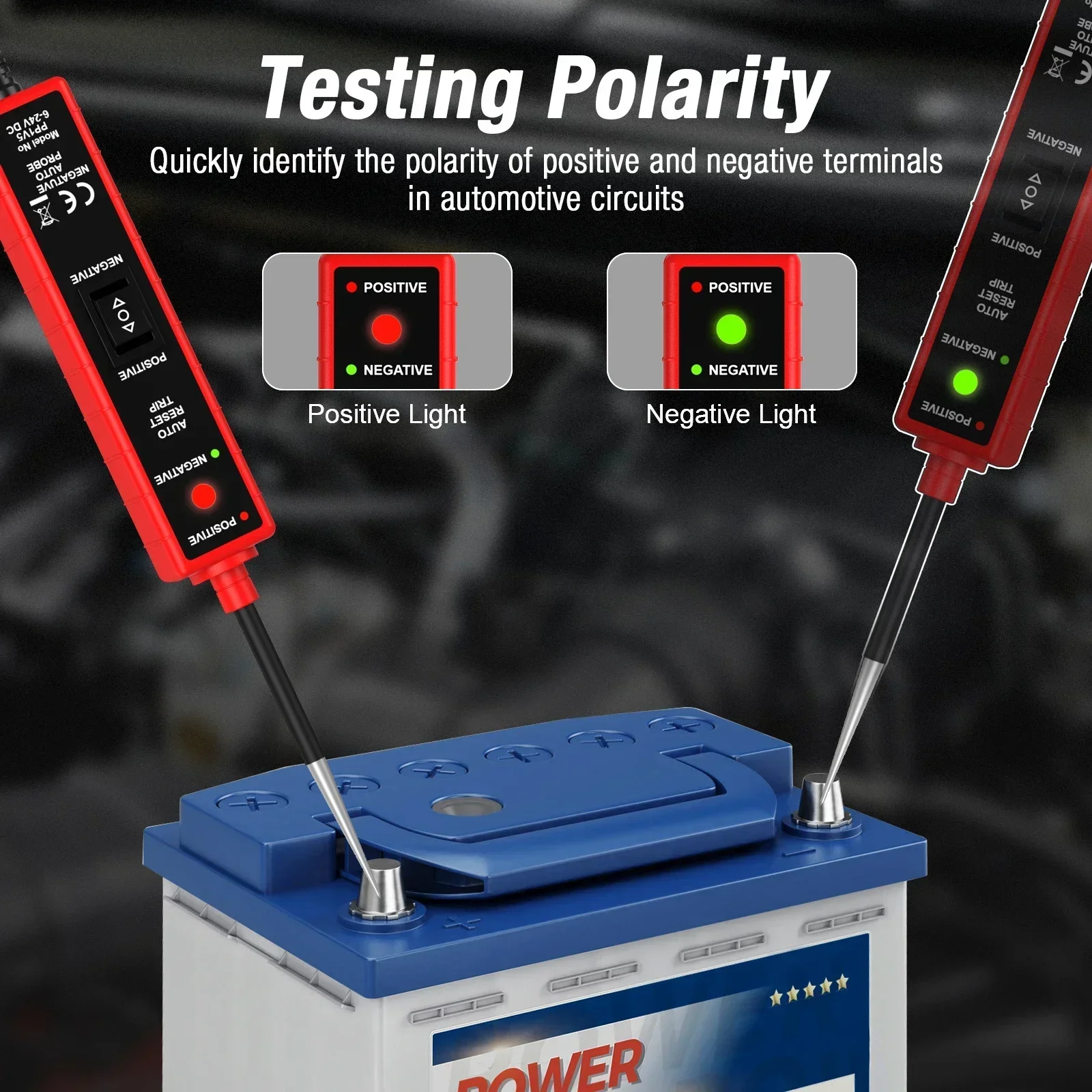 جهاز اختبار النظام الكهربائي للسيارات تيار مستمر 6-24 فولت مع ضوء اختبار LED PP1V5 تحديد القطبية استمرارية جهاز فحص الدائرة الكهربائية القصيرة