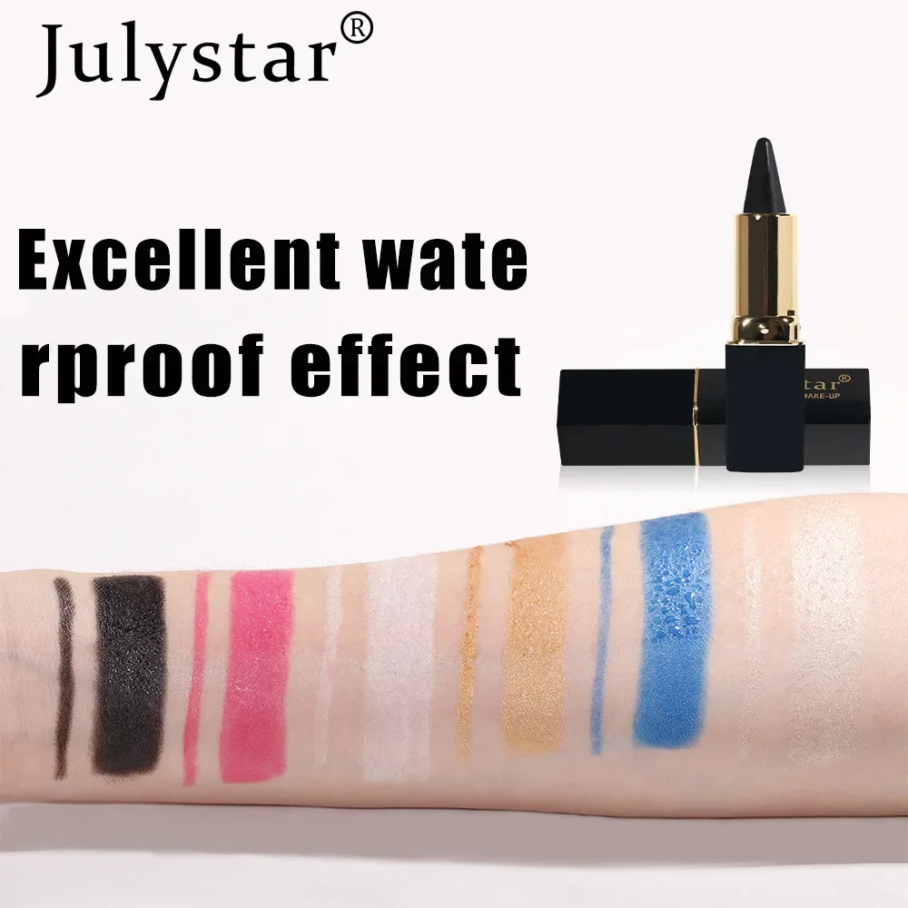 Julystar 6สีอายไลน์เนอร์เงาวาวเนื้อระยับกันน้ำยาวนานแต่งหน้าง่ายครีมทาขอบตาแฟชั่นมืออาชีพ3.5กรัม