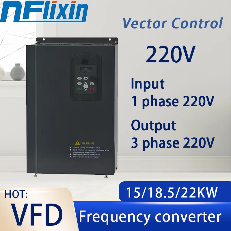 VFD 15/18.5/22KW  220V 3P output frequency Inverter Converter Variator Drive for Motor Pump Speed