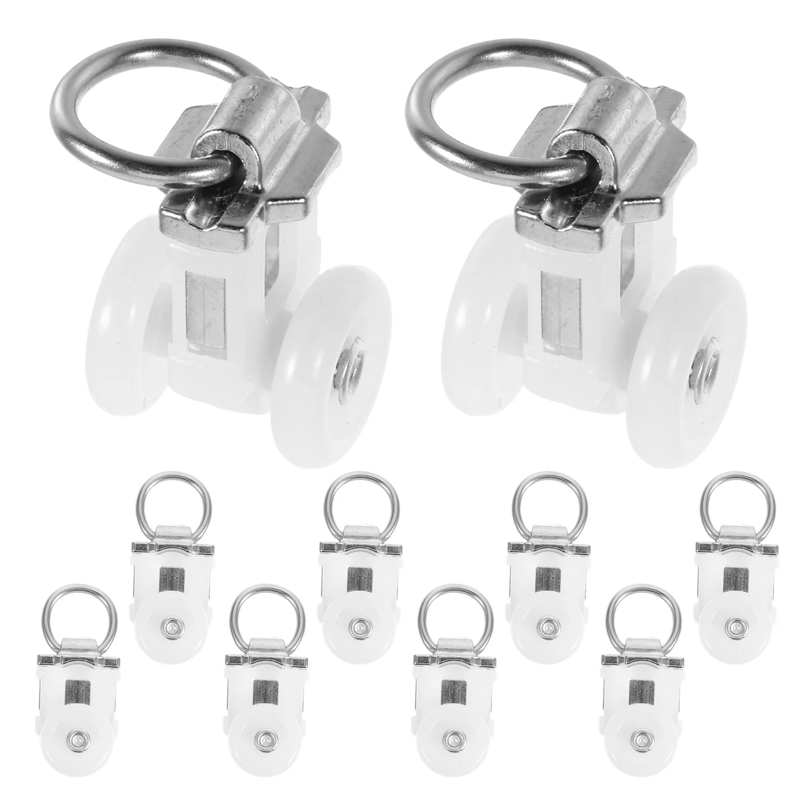 

30pcs Curtain Track Pulley Heavy Duty White Ceiling Office Smooth Sliding Great Alloy Double Wheel Easy Installation Bedroom