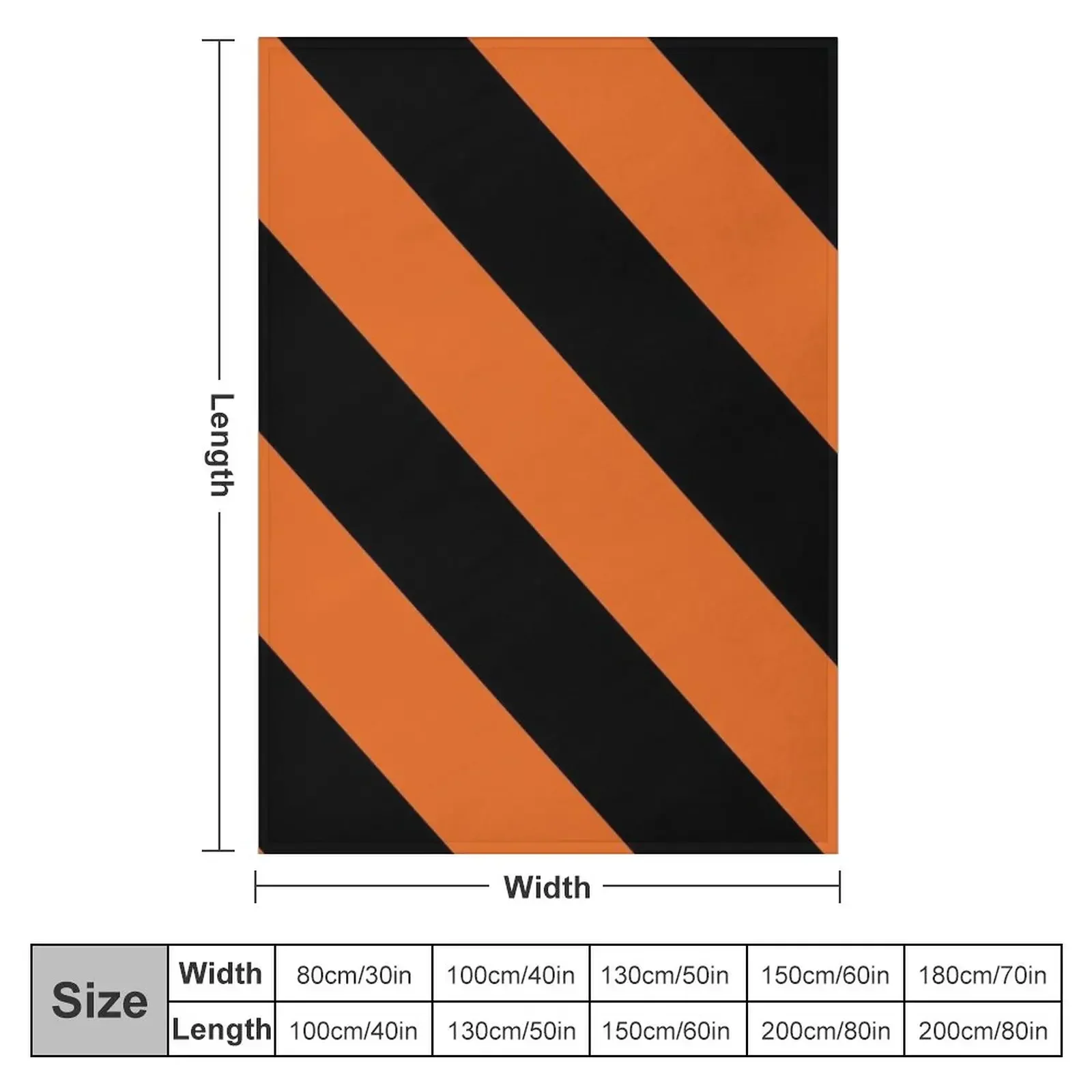 Princeton New Jersey Black & Orange Team Color Stripes Throw Blanket Giant Sofa Kid'S Blankets