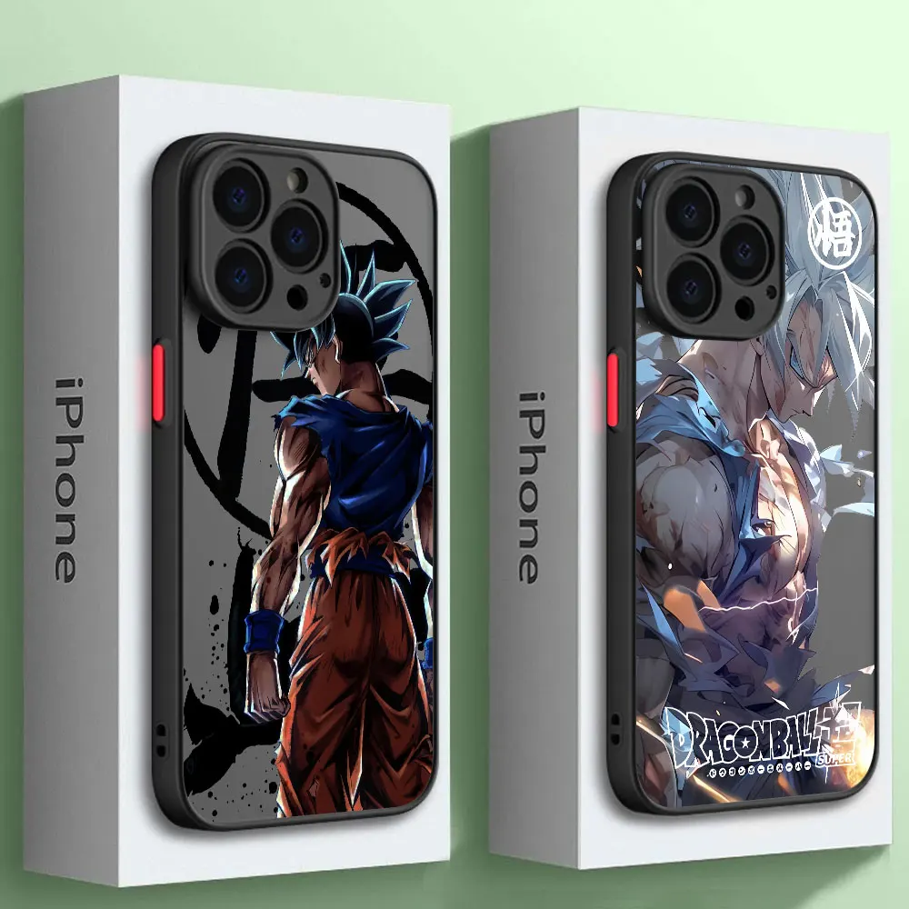 Mat Hoesje Voor Apple Iphone 11 15 14 Pro Max 13 12 Mini 7 8 Plus Xr X Xs Se 6 6S Telefoonhoes Black Shell Cool Man Anime Dbz