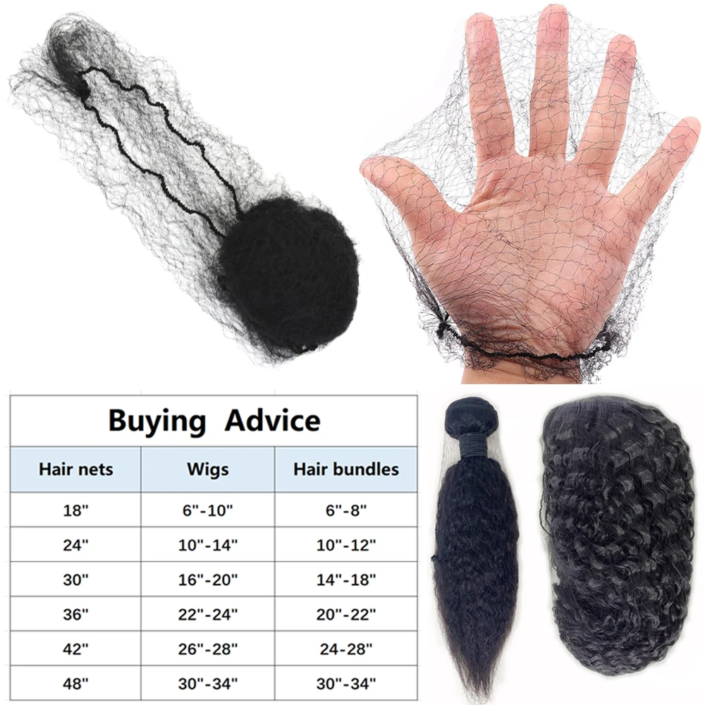 

20Pcs Durable Nylon Hair Net For Bun Hair Hair style Tool Black 10Mm Hair Bundles Wigs Frontal Closure Hairnets