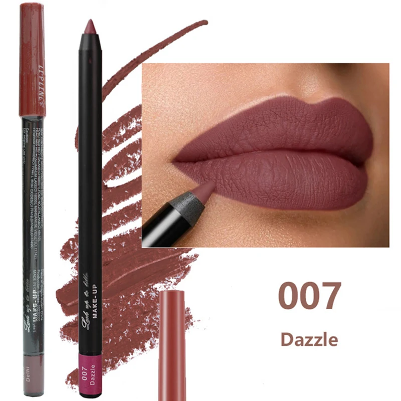 Wodoodporna matowa konturówka do ust trwała nieprzywierająca kubek kredka do ust ołówek seksowny czerwony odcień konturowy szminka ołówek makijaż Lipliner 9 kolorów