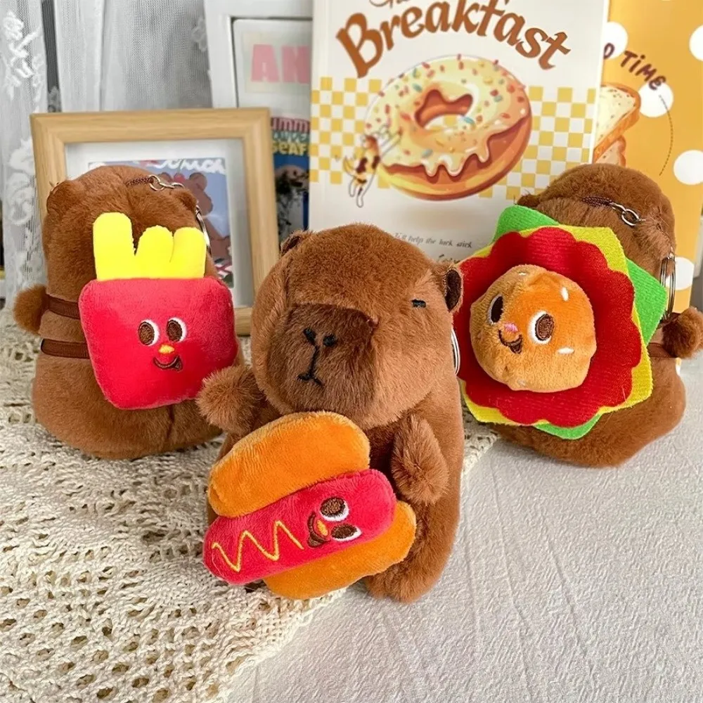 Funny Capybara Plush Keychains Cartoon Realistic Animals Capibala Pendants Soft Dolls Doll Ornaments Room Decorations