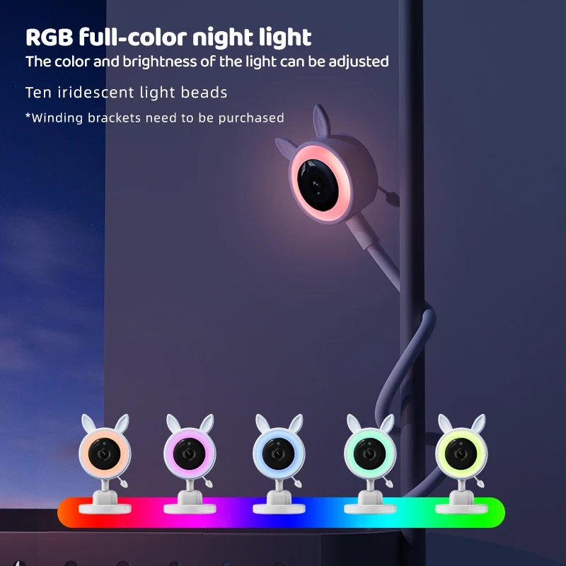 Danmini C4L 3.5 inch Monitor Baby Camera RGB Night Vision Monitor Security Surveillance Camera Temperature Sound PIR Detection