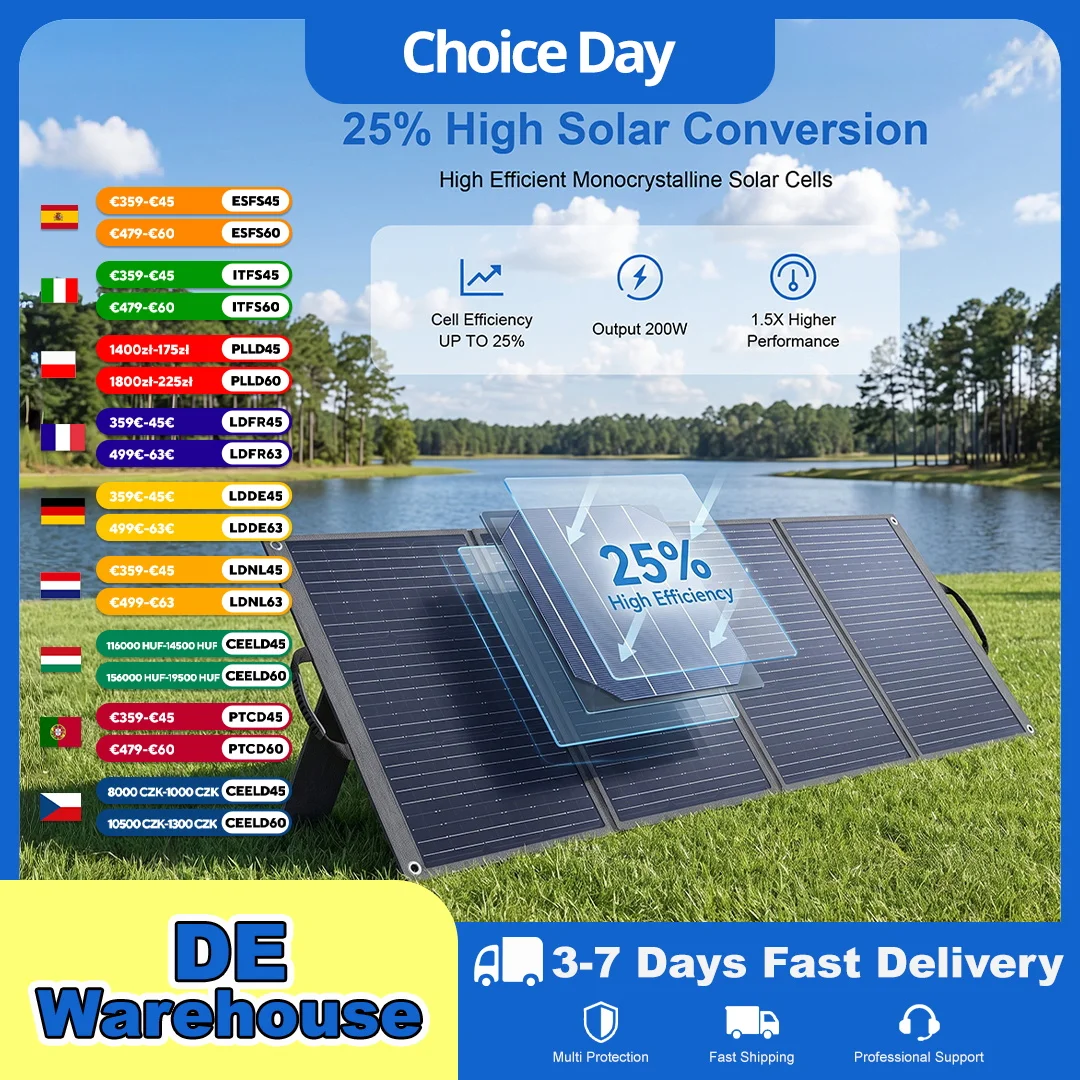 200W opvouwbaar zonnepaneel, draagbare zonnelader voor powerbank, voor opladen van stroomgeneratoren tijdens outdoor-kamperen, voor het opladen van laptops, zonnegenerator voor vissen.