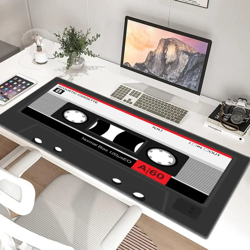 Vintage Cassette Music Tape Mouse Pad Rubber non-slip base Desk Mat High quality material gaming mat mouse pads with lock edge