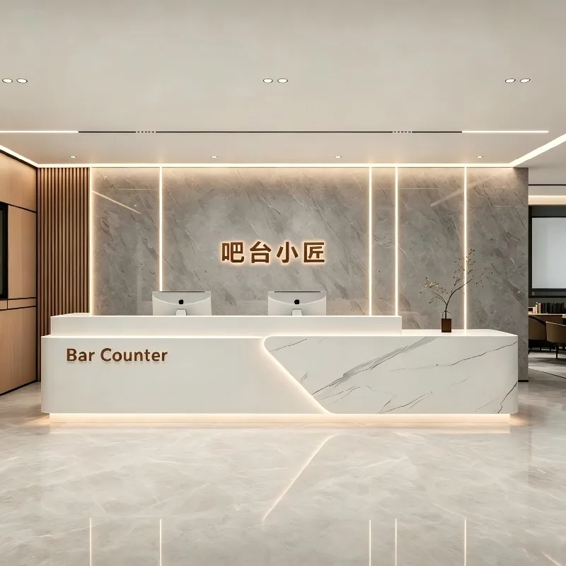 Bar Long Reception Desks Modern Industrial Luxury Display European Reception Desks Design Welcome Mostrador Trendy Furniture