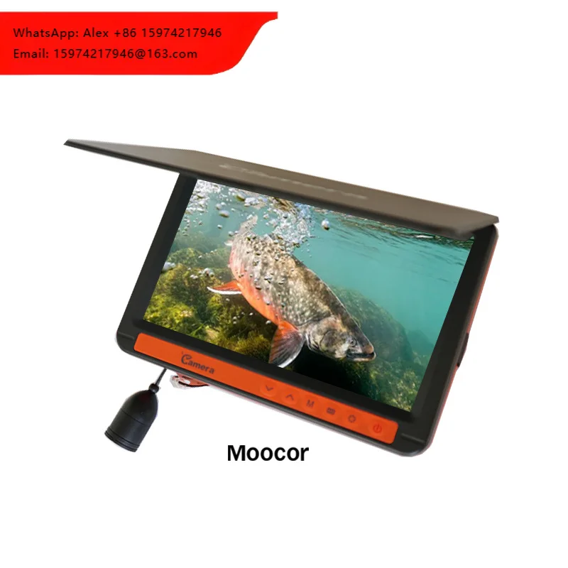 MOOCOR HR-7015T 15m 7 Screen 1000TVL Fish Finder DVR Video White LED Under Water Fishing Camera -20~60 10-15h