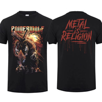 Streetwear Vintage Fashion Tee Men T Shirt Double-sided Via Dolorosa Black By Powerwolf Oversize Top Graphic Unisex Short Sleeve