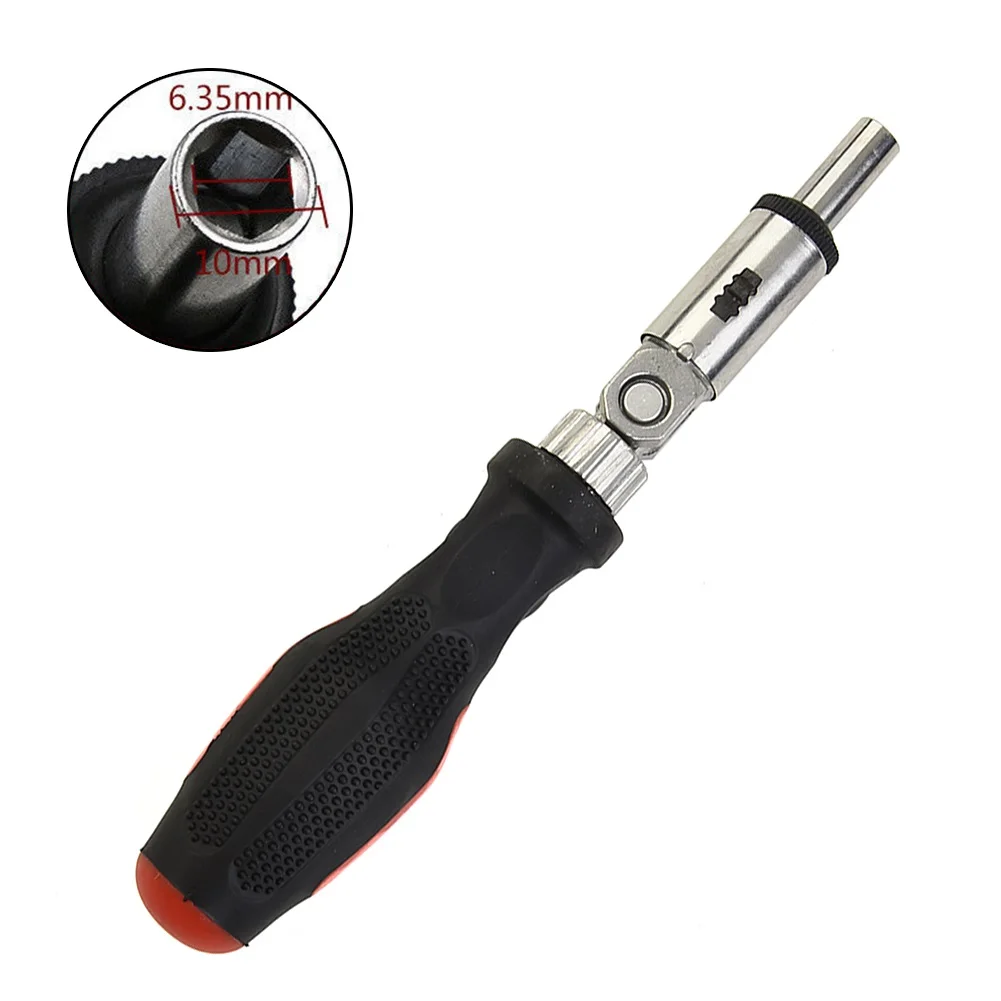 Practical Ratchet Screwdriver Hex Rotating TPR Handle Wear-resistant 1 Pc 1/4 Inch 180 Degree Drive Tackle Tool