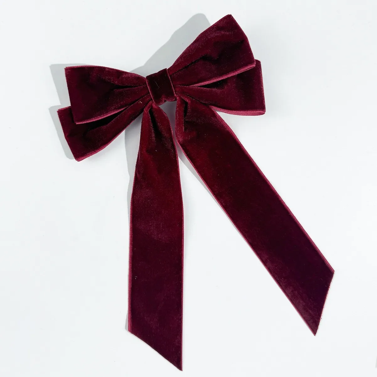 خمر المخملية القوس دبابيس الشعر المشابك للفتيات الزفاف الشريط الطويل الكورية مشبك شعر Hairgrip اكسسوارات عيد الميلاد حزب الشعر #4