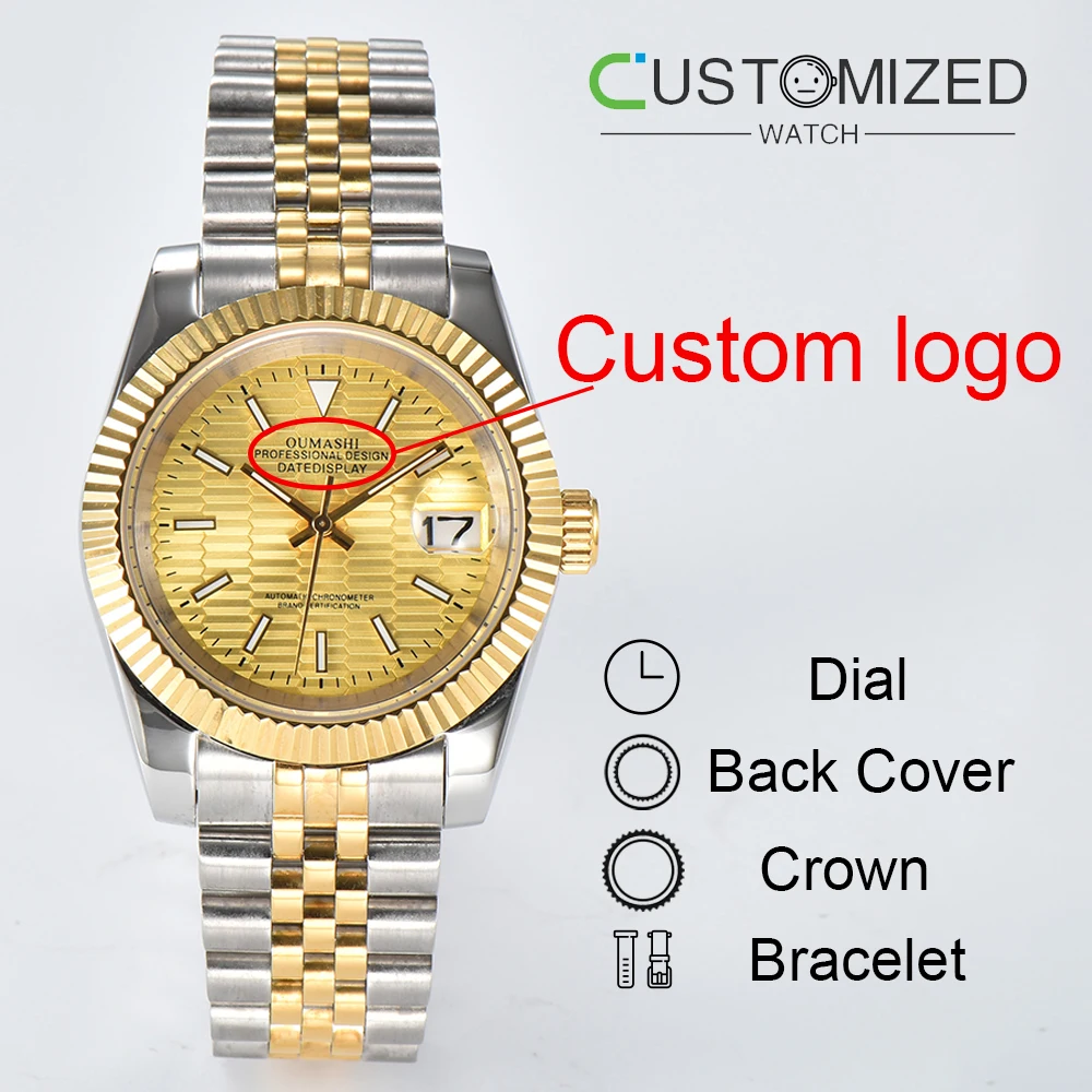 Men watch Customizable LOGO watch NH35 watch suitable for 39mm/36mm case NH35 movement mechanical wristwatches