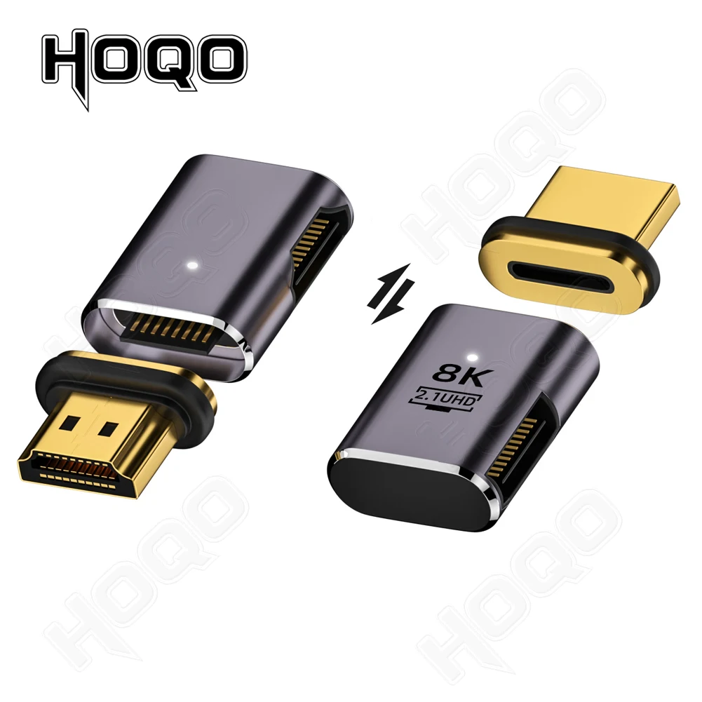 8K HDMI Male to Female Magnetic Adapter for TV Box PS5 USB HUB High Speed 8K/60Hz 48Gbps eARC Connector