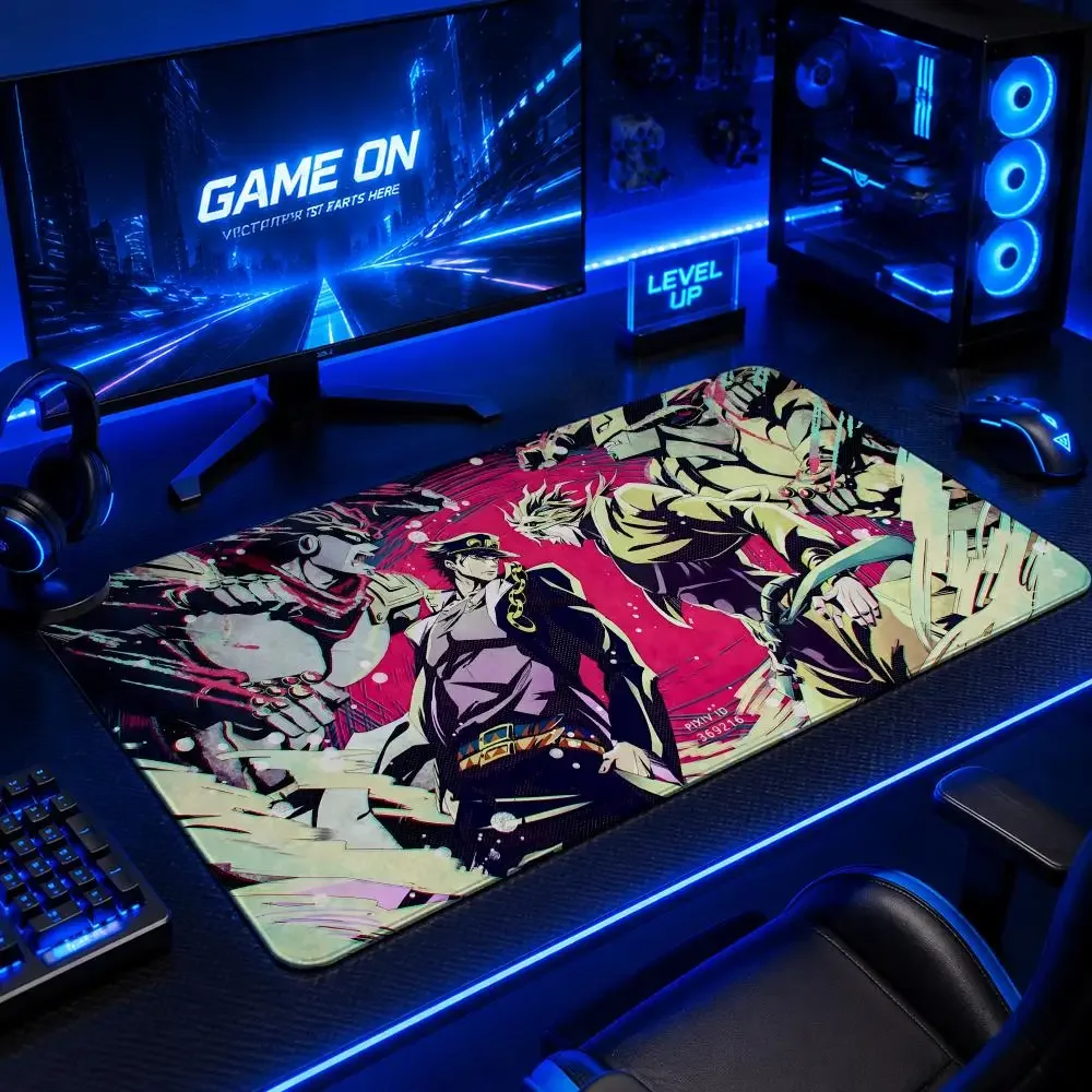 

Stylish J-JJoJo's Bizarre AdventureS Mouse Pad Gaming Mouse Pad Desk Mat Waterproof Non-Slip Rubber Base Stitched Edges Office