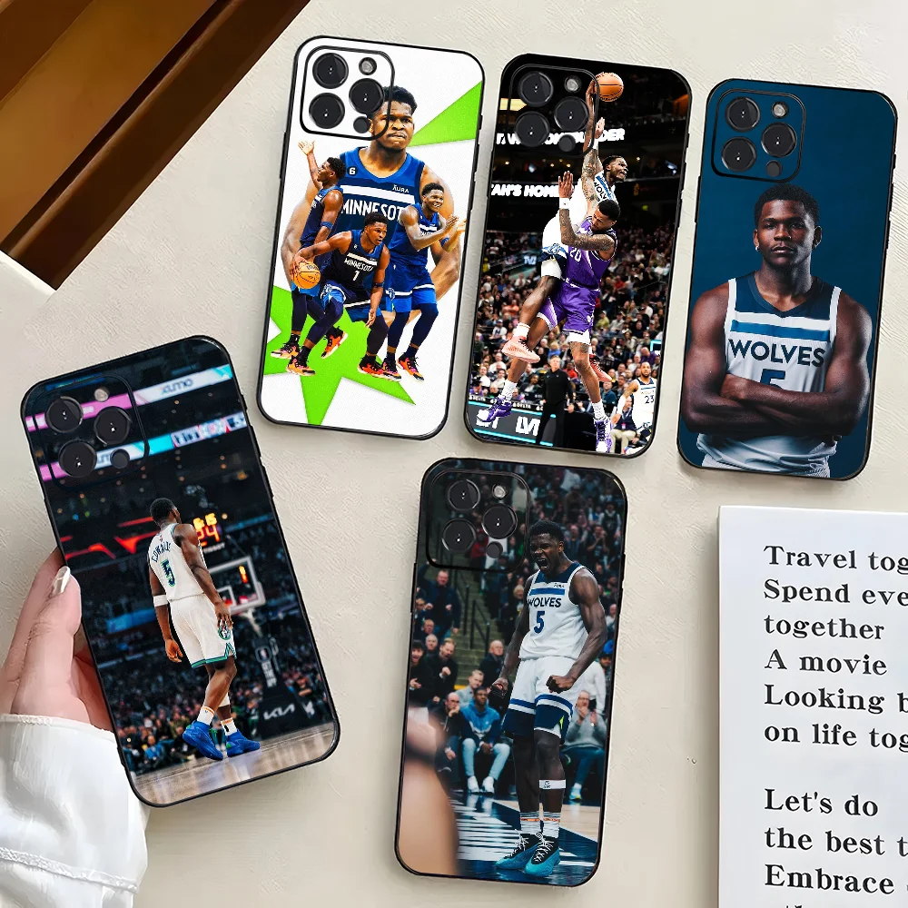basketball player Anthony Edwards Phone Case Silicone Soft For iPhone 16 15 14 13 12 11 X XR Plus Pro Max Plus