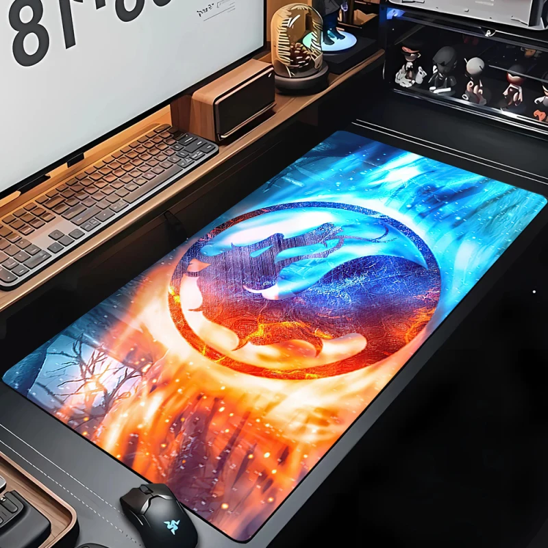 M-Mortal Kombat Gamer Keyboard Pad Xxl Non-slip Mouse Pad Gaming Pc Accessories Deskmat Cabinet Natural Rubber Mousepad 900x300