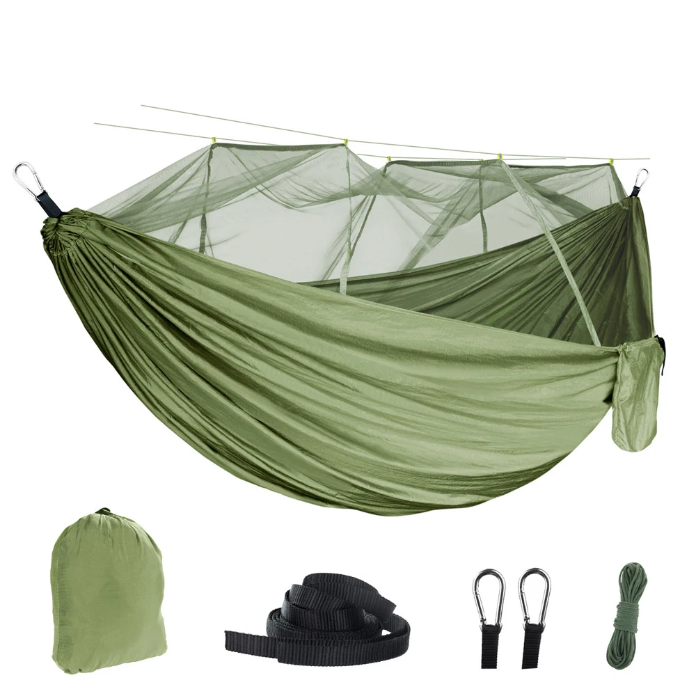 

Portable Outdoor Camping Hiking Hammock Mosquito Net With Nylon Color Matching High Strength Anti-rollover Swing Hanging Bed