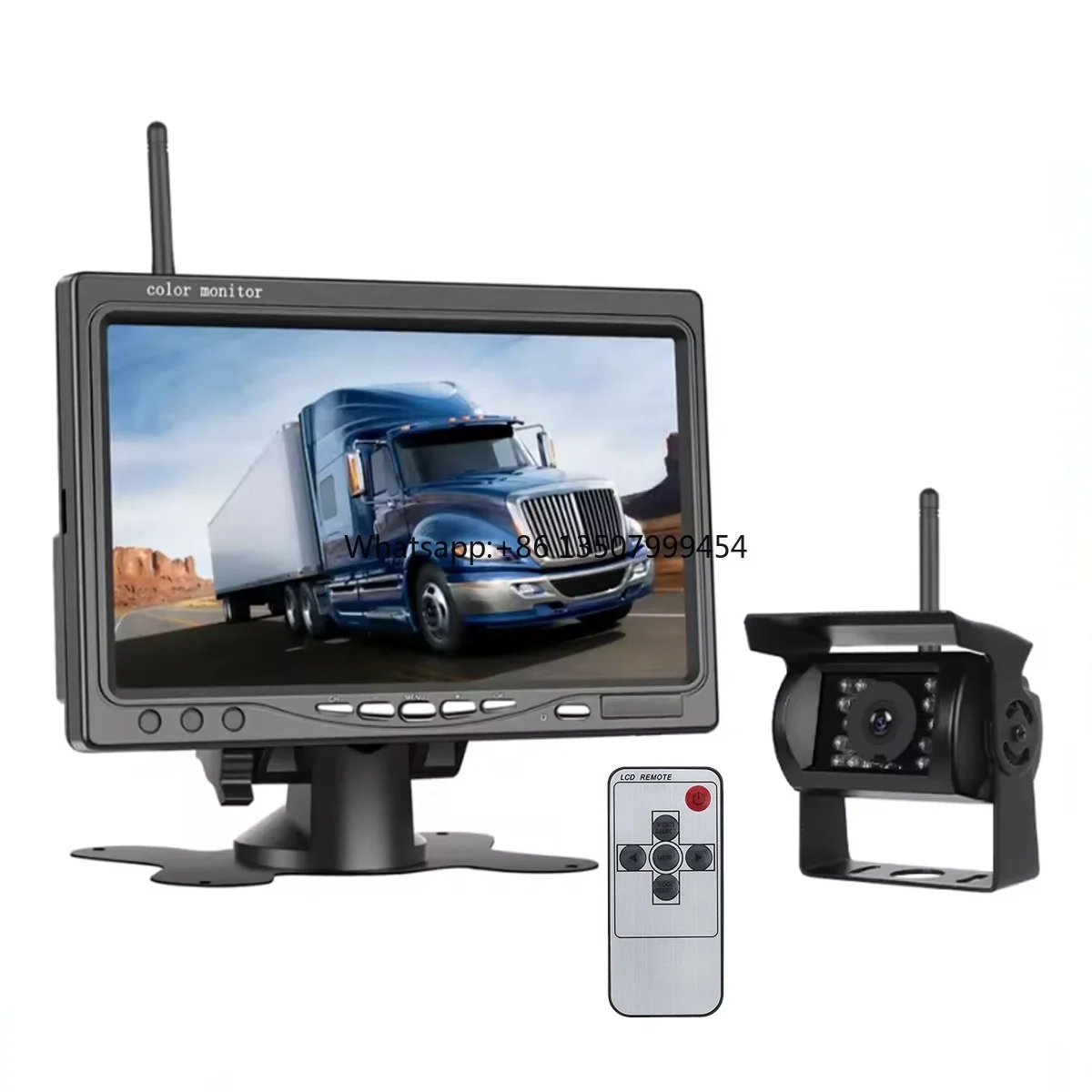 7 Inch Digital AHD Waterproof Wireless Camera Monitor 12-24V Night View Wireless Rearview Camera Car Reversing Aid for Rv Van