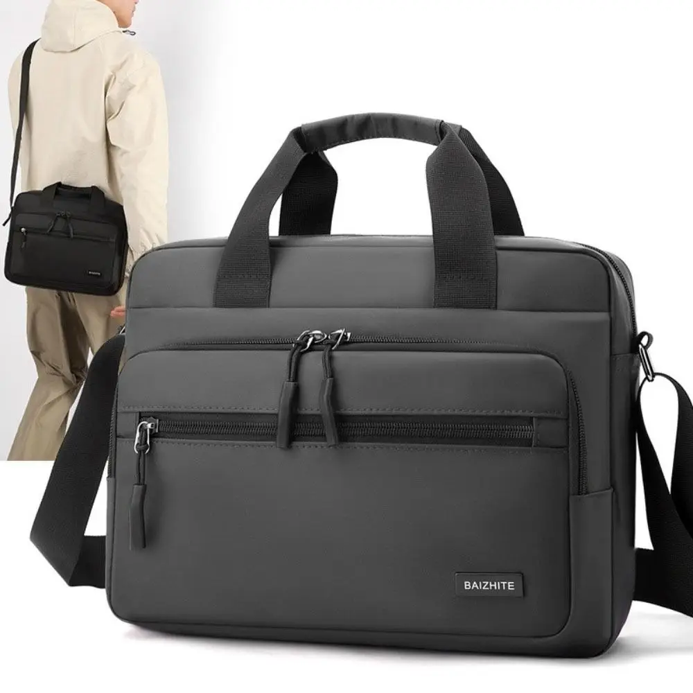 

Simple Oxford Cloth Men Business Briefcases Large-capacity Brief Case Laptops Handbag Square Zipper Crossbody Sling Bag Lady