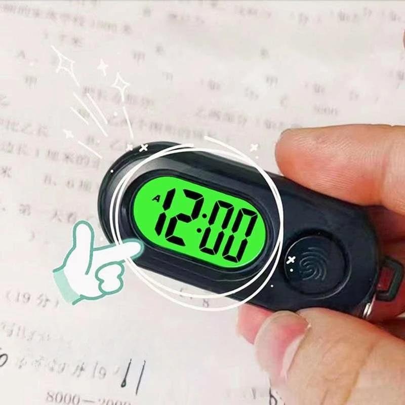 Mini sveglia digitale con portachiavi Orologio da tavolo a LED Orologio da viaggio portatile da appendere all'aperto Organizzatore elettronico per camera da letto