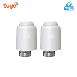 Tuya  Wifi Thermostatic Radiator Actuator Valves Smart Home Head  Programmable Temperature Controller Alexa Google Voice Control