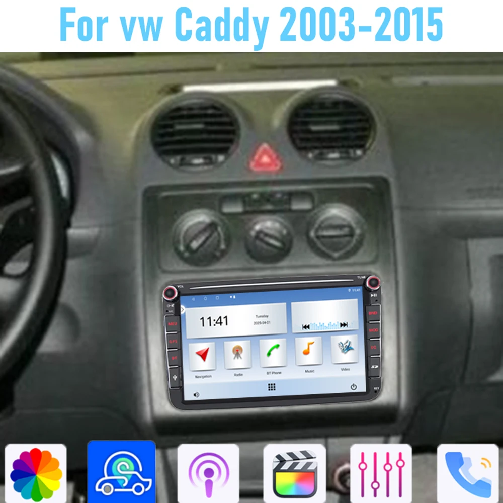 

8" For VW Caddv 2003-2015 Car Stereo Radio Carplay Android Auto Head Unit WIFI BT GPS Navi Reversing Image Multimedia Player