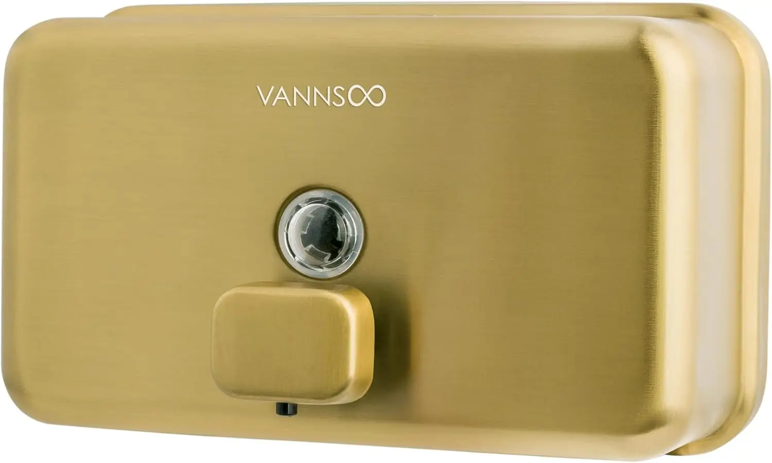 

1200ml Stainless Steel Wall Mounted Soap Dispenser, Horizontal Gold, 40oz Large Capacity for Bathroom Kitchen