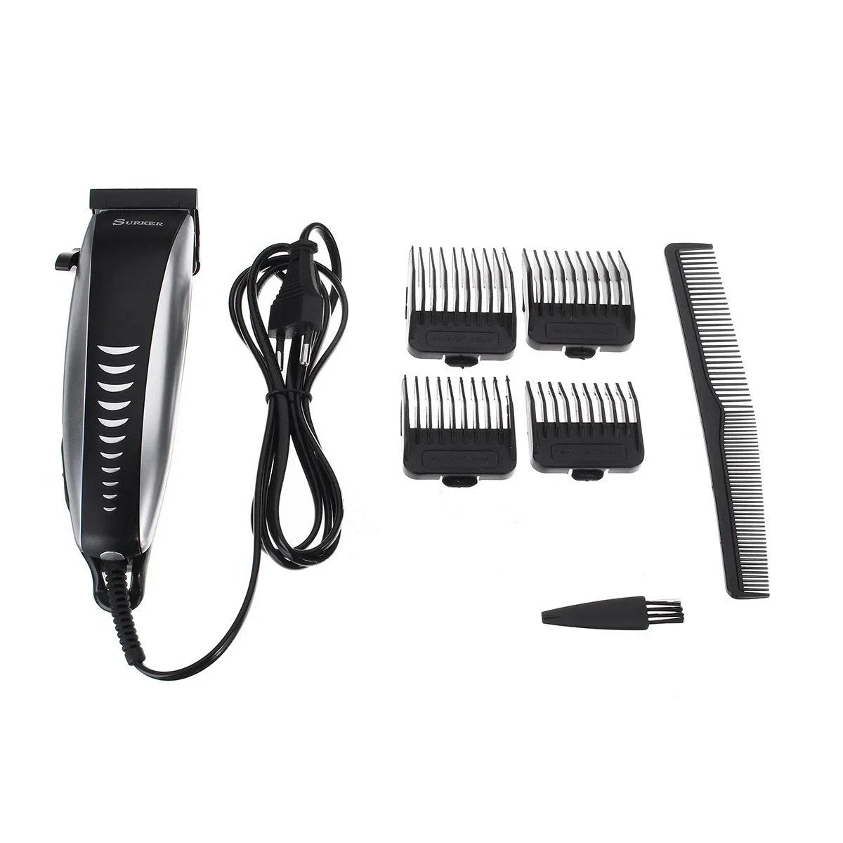 Alat pangkas rambut elektrik profesional 220V, gunting pemotong rambut untuk anak pria dewasa, Set gunting Anti selip, colokan EU