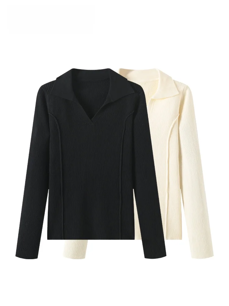 

Повседневный вязаный свитер с длинным рукавом для женщин больших размеров: новинка ранней весны, модный и удобный топ, предотвращающий старение кожи