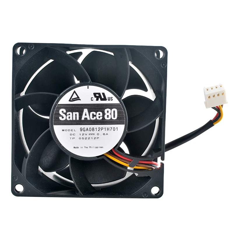 

9GA0812P1H701 8cm 80mm fan 80x80x32mm DC12V 0.60A 4-pin Double ball bearing high-speed cooling fan for server cabinets