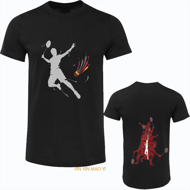 Badminton Printed T-shirt Tee  Summer O-neck  Hip-hop Sport Graphic T Shirts for Women Hipster Loose  Men Clothing