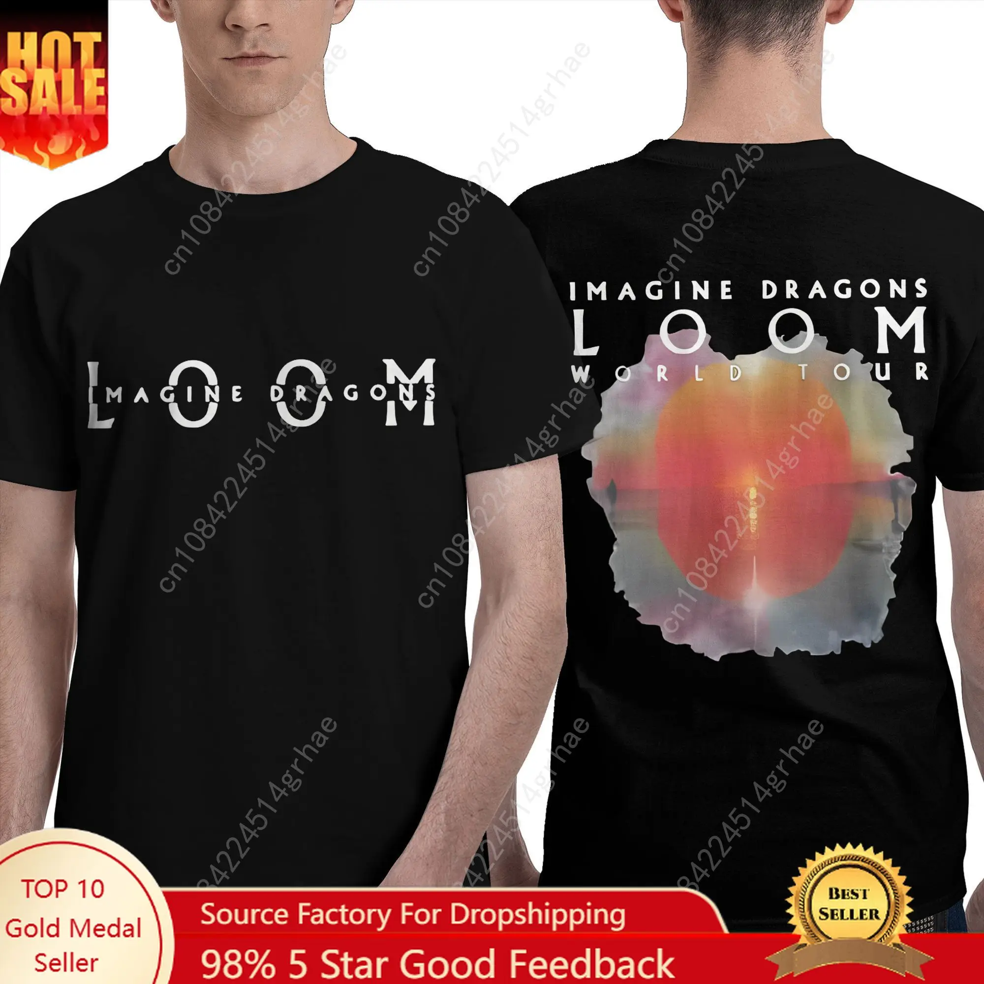 

Imagine dragons Loom World Tour 2025 T Shirt Men's Cotton Vintage T-Shirt O Neck Album Tee Shirt Short Sleeve Clothes Plus Size