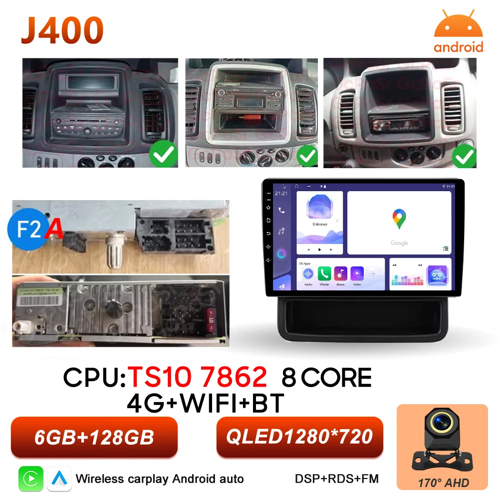 Android 16 autoradio voor Renault Trafic 2, Opel Vivaro A en Nissan Primastar 2001-2014, multimediaspeler met Carplay en GPS-stereo