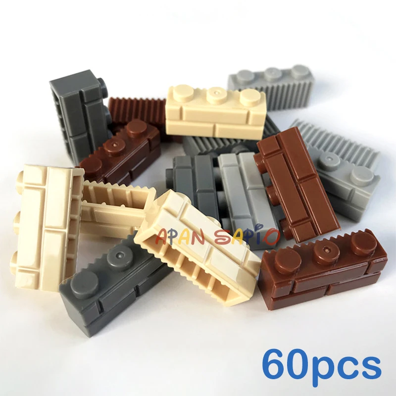 60pcs DIY Building Blocks Thick wall Figures Bricks 1x3 Dots Educational Creative Size Compatible With Brand Toys for Children